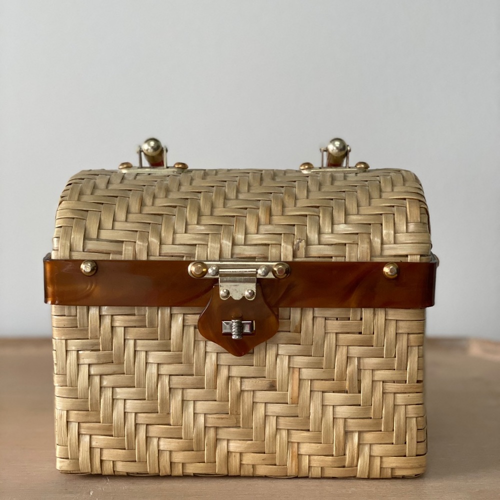 Vintage Basket Woven Boho Purse Bag